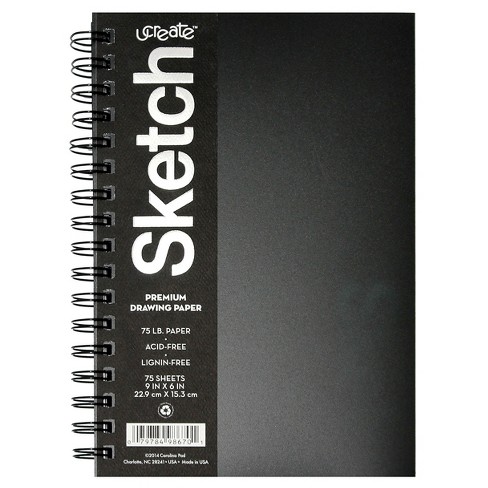 Ucreate™ Premium Drawing Paper Sketch Pad, 75pgs - Black : Target