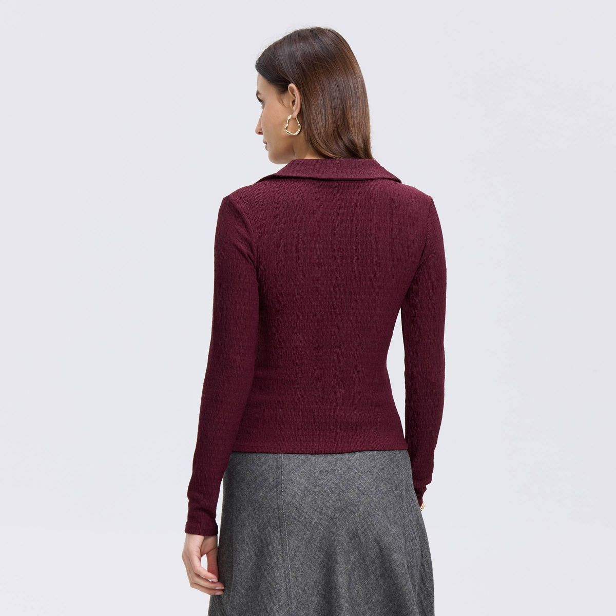 Women's Long Sleeve Button-Down Knit Top - A New Day™ - thumbnail 2