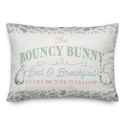 Bouncy Bunny Pastel Polyester Lumbar Pillow