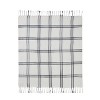 VCNY 50"x60" Leena Plaid Fringe Throw Blanket Black/White: Hypoallergenic, Machine Washable, Acrylic - 3 of 4