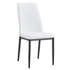 Set of 6 Modern Dining Chairs with Faux Leather Upholstered Seat and Metal Legs, Black/White-ModernLuxe - 4 of 4