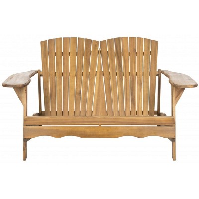 Hantom Transitional 57'' Brown Acacia Wood Adirondack Loveseat