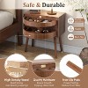 KWPZQEB Mid Century Nightstand, Rattan Bed Side Table w/ Rotating Hidden Compartment, Wood Sofa Couch End Side Table for Bedroom, Living Room - 4 of 4