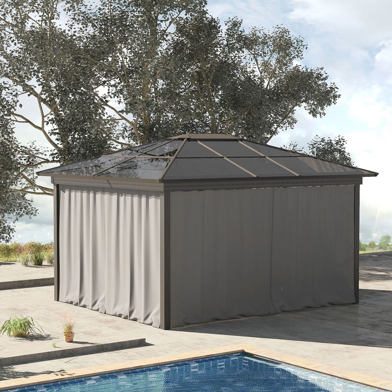 Outsunny Universal Gazebo Sidewall Set with 4 Panels, Hooks and C-Rings Included for Pergolas & Cabanas, 3 of 7