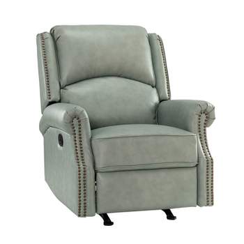 Sergio 32.67'' Wide Genuine Leather Manual Rocker Recliner | ARTFUL LIVING DESIGN