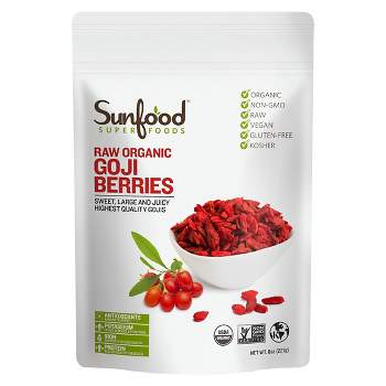 Sunfood Superfoods Raw Organic Vegan Goji Berries - 8oz