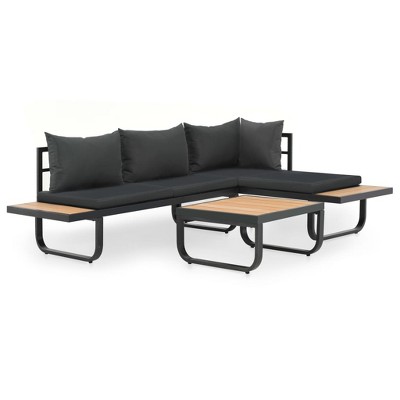 vidaXL Sofa Set of 2 Anthracite Aluminum Medium Modular Sofa