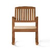 Dexmalle Acacia Wood Patio Outdoor Rocking Chair with cushions - 3 of 4