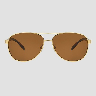 Women's Tortoise Shell Aviator Sunglasses with Polarized Lenses - A New Day™ Gold