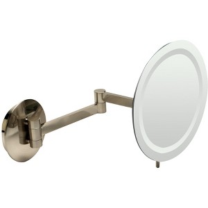 ALFI ABM9WLED-BNBrushed Nickel Wall Mount Round 9Inch 5x Magnifying Cosmetic Mirror with Light - 1 of 4