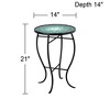 Teal Island Designs Modern Black Round Outdoor Accent Side Table 14" Wide Green Mosaic Front Porch Patio House Balcony Deck Shed - 4 of 4