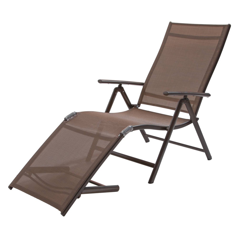 Photos - Garden Furniture Outdoor Aluminum Adjustable Chaise Lounge - Brown/Black - Crestlive Produc