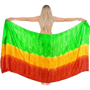 LA LEELA Women's Wraps Summer Long Pareos Vacation Skirt Cover-Up Beach Bikini Beachwear Sarong Coverups Swimwear for Women One Size Multi,Tie Dye - 1 of 4