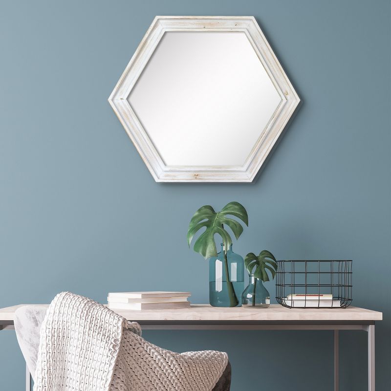 Wooden Hexagon Decorative Wall Mirror - Stonebriar Collection, 5 of 8