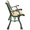 vidaXL Garden Bench Natural Wood, Green Solid Firwood, Cast Iron, PVC - 3 of 4