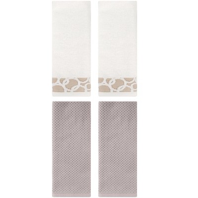 REGALWOVEN 4 Pcs Cotton Bathroom Hand Towels for Kitchen