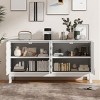 NicBex Buffet Cabinet with Storage and Arched Grooved Doors,Modern Sideboard Cabinet with Handle Free Design,Storage Cabinet for Living Room,White - 2 of 4