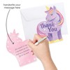 Big Dot of Happiness Unicorn Thank You Cards with Envelopes, Flat Rainbow Unicorn Birthday Party Blank Thank You Note Cards for Girls - Set of 12 - 2 of 4