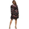 24seven Comfort Apparel Black Paisley Print Long Sleeve Fit and Flare Dress - 3 of 4