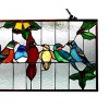Chloe Lighting Aves Tiffany-Glass Gathering Birds Window Panel 24.5X12.5 - 3 of 4