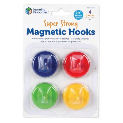 Learning Resources Super Strong Magnetic Hooks 4pc Sign Holders Classroom Hooks Teacher Supplies