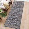 Vintage Distressed Floral Print Indoor Machine Washable Area Rug - 2 of 4