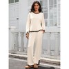 ATHLECHIC Women's Outfits Casual Long Sleeve Sweater Top Wide Leg Pants Matching Lounge 2 Piece Sets - 2 of 4
