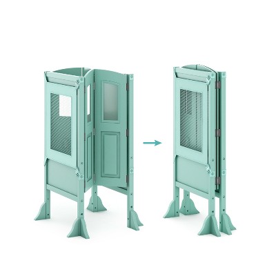 Mint Foldable Wooden Toddler Kitchen Helper Tower