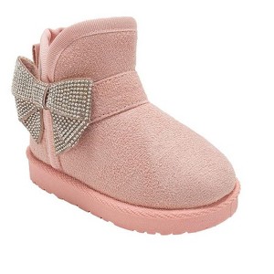 bebe Toddler Girls' Winter Boots - Snow Boots with Microsuede Upper, Rhinestone Bow, Cozy Shoes for Little Kid, Blush, 10 - 1 of 4