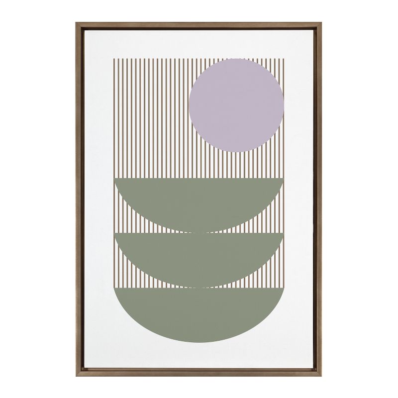 Kate and Laurel Sylvie Minimalist Shapes and Lines in Sage and Lilac Framed Canvas by Apricot and Birch, 23x33, Gold, 1 of 10