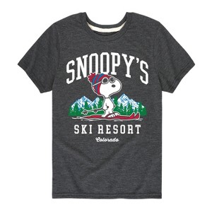 Boys' - Peanuts - Snoopy's Ski Resort Short Sleeve Graphic T-Shirt - 1 of 4