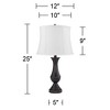 Regency Hill Traditional Table Lamps 25" High Set of 2 with USB Port Bronze Metal LED Touch On Off White Softback Drum Shade for Bedroom Living Room - 4 of 4