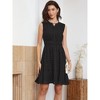 INSPIRE CHIC Women's Summer Sleeveless V Neck Eyelet Hollow Out A Line Mini Dresses - 4 of 4