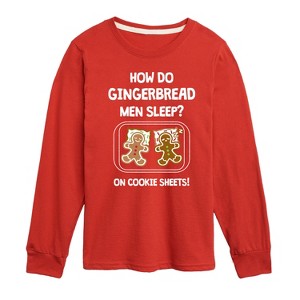 Boys' - Instant Message - Gingerbread Men Cookie Sheets Christmas Long Sleeve Graphic T-Shirt - 1 of 4