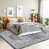 Fulvari Area Rugs Traditional Floral Print Indoor Mat with Non-Slip Backing,Machine Washable Low Pile Floor Carpet for Bedroom - 2 of 4