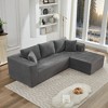 106" Corduroy Upholstery L-Shaped Cloud Modular Sectional Sofa with Right Chaise and Pillows, All-Foam Compression Design - 4 of 4