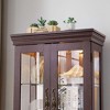 Dolonm 71 in.H Glass Display Cabinet, Accent Storage Cabinet with LED Lighted Curio with Adjustable Shelves & Wood Frame - 4 of 4