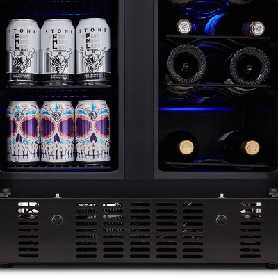 24" Black Stainless Steel Dual Zone Wine and Beverage Refrigerator