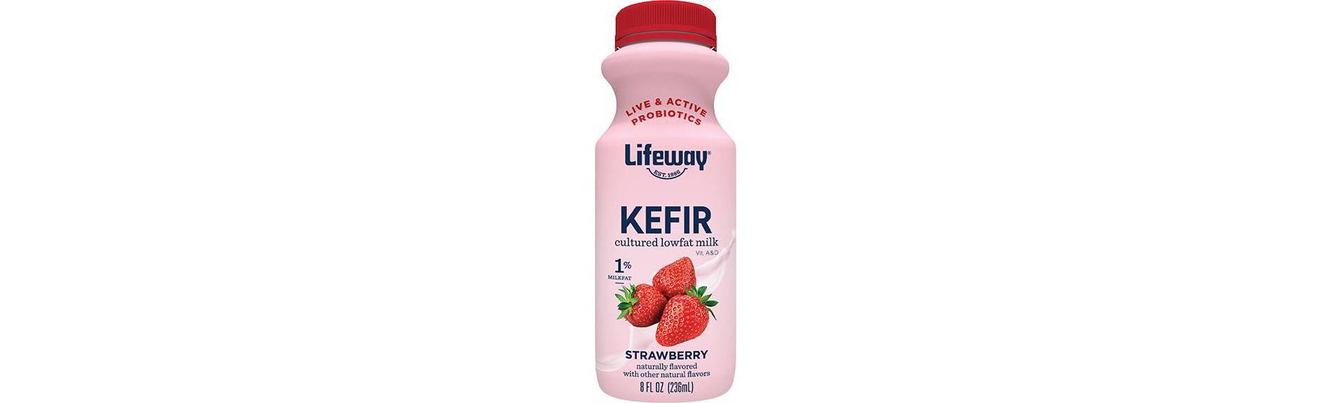 Lifeway Kefir Strawberry Low Fat Milk Smoothie - 8 fl oz