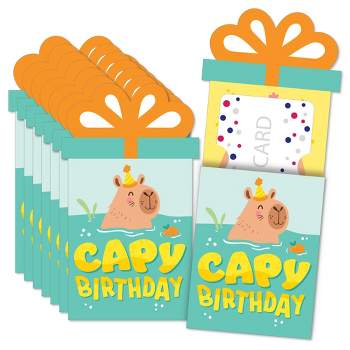 Big Dot of Happiness Capy Birthday - Capybara Party Money and Gift Card Sleeves - Nifty Gifty Card Holders - Set of 8
