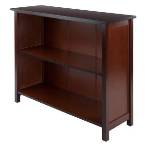 30" 3 Tier Milan Storage Shelf or Bookshelf Long Walnut - Winsome: Fixed Shelves, Wood Composite - 1 of 4