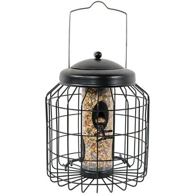 Sunnydaze Decor Steel Wire Caged Bird Feeder Black 12 Target