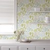 NuWallpaper Meadow Peel & Stick Wallpaper Blue/Green: Removable Vinyl Botanical Leaf Pattern, Self-Adhesive, 30.75 Sq Ft Coverage - 2 of 3