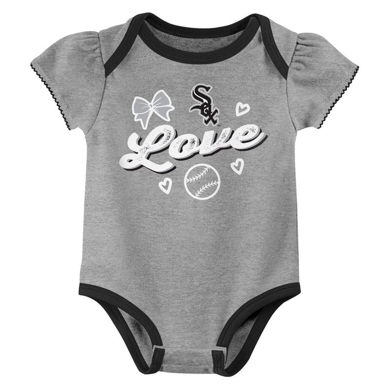 MLB Chicago White Sox Infant Girls&#39; 3pk Bodysuit, 3 of 5