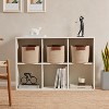 Ornavo Home 3 Pack Cotton Rope Shelf Storage Basket with Faux Leather Handles - 4 of 4