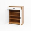 MAYEERTY Shoe Cabinet, 4-Tier Rack with 1 Drawer, Freestanding Wooden Storage with 2 White Doors & Adjustable Shelves for Entryway/Hallway - 4 of 4