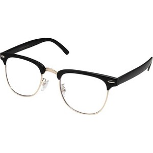 grinderPUNCH - Mens Non Prescription Clear Lens Glasses Black/Gold - 1 of 4