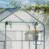 Outdoor Walk-in Mini Greenhouse with Mesh Door & Windows, Small Portable Garden Green House with 3 Tiers 6 Shelves, Trellis, & Plant Labels - 2 of 4