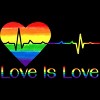 Adult Design By Humans Pride Love is Love Heartbeat By WinterJJ T-Shirt - 2 of 2