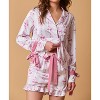 Women's Bow Pajama Ruffle Hem Shorts - FANTASTIC FAWN - 4 of 4